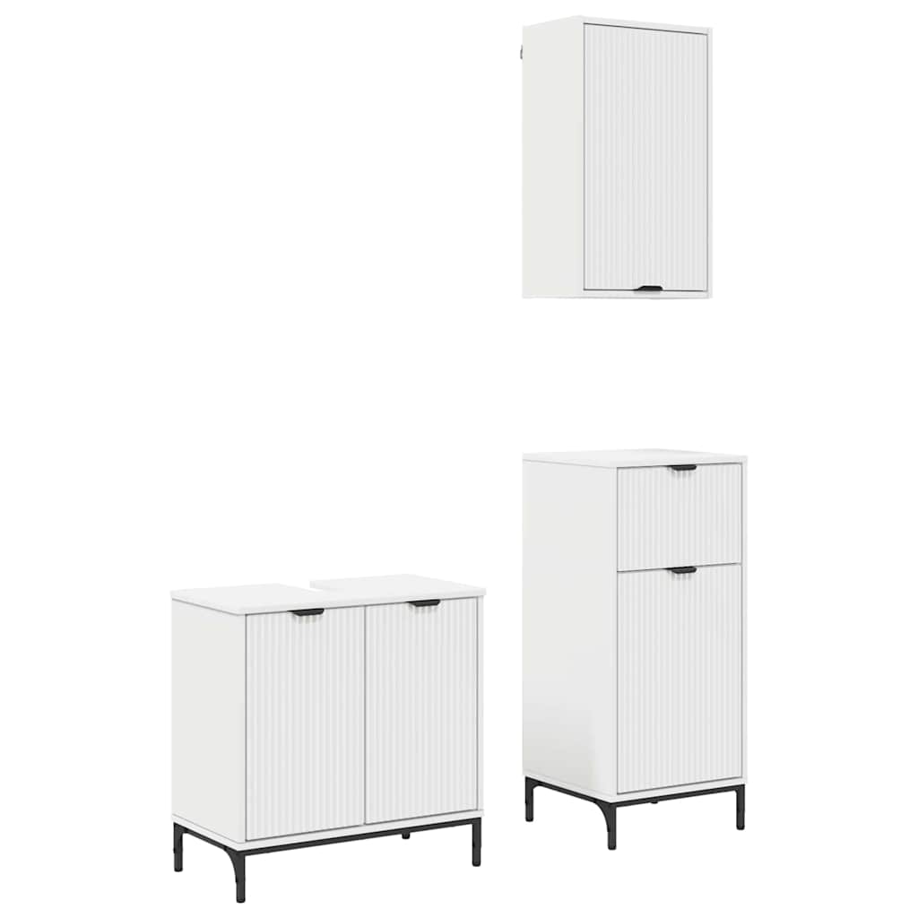 Bathroom Furniture Set with Shelf 3 pcs White 39.5 x 36 x 88 cm